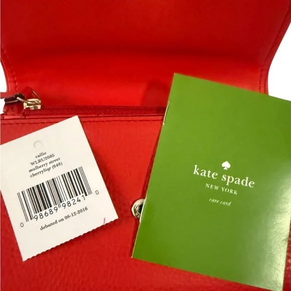 SOLD KATE SPADE Callie Mulberry Street Tri-fold Pebble Leather Wallet Clutch - Picture 7 of 8